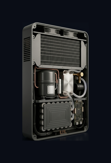 Cutaway of the cooling module internals